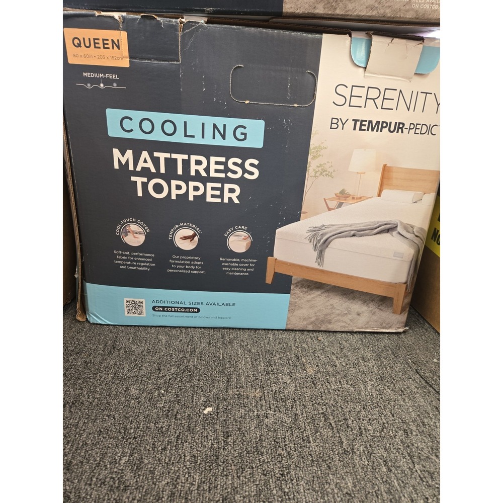 Serenity Tempur-Pedic 3 Inch Cooling Memory Foam Mattress Topper Queen